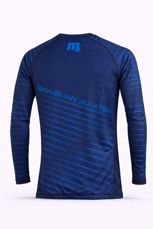 Gamebred Blue Stripe Long Sleeve Rash Guard | Jiu-Jitsu · No-Gi · MMA